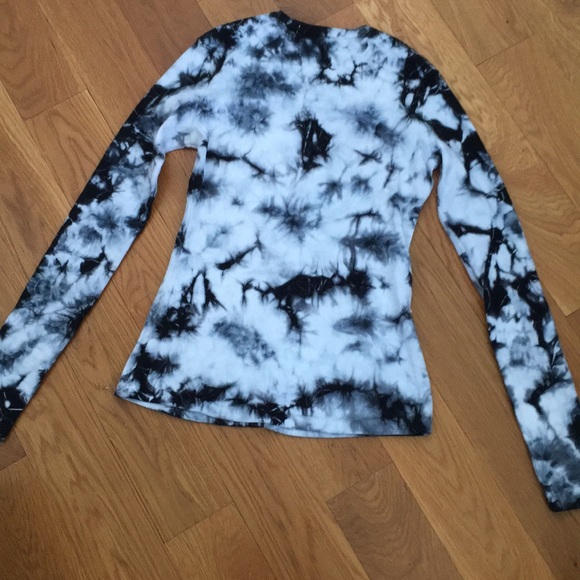 Proenza Schouler Tie Dye Ribbed Top Black White XS - Picture 9 of 10